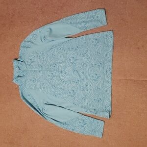 L.L Bean Women's Blue Floral Quarter Zip Pullover